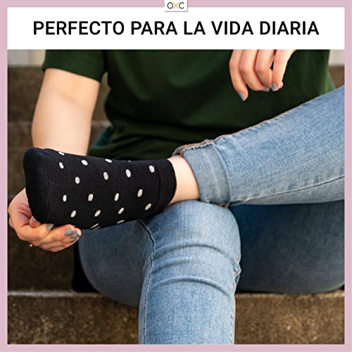 Occulto 8 Pares Calcetines Tobilleros Mujer (Modelo: Maja) 35-38 Negro