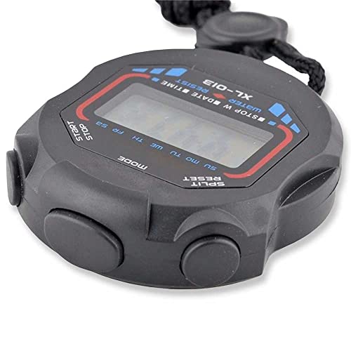 OcioDual Cronometro Digital Deportivo Reloj Alarma XL-013 Negro Pantalla LCD Luz con Correa para Atletismo Natacion