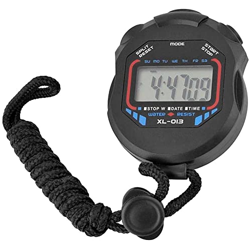 OcioDual Cronometro Digital Deportivo Reloj Alarma XL-013 Negro Pantalla LCD Luz con Correa para Atletismo Natacion