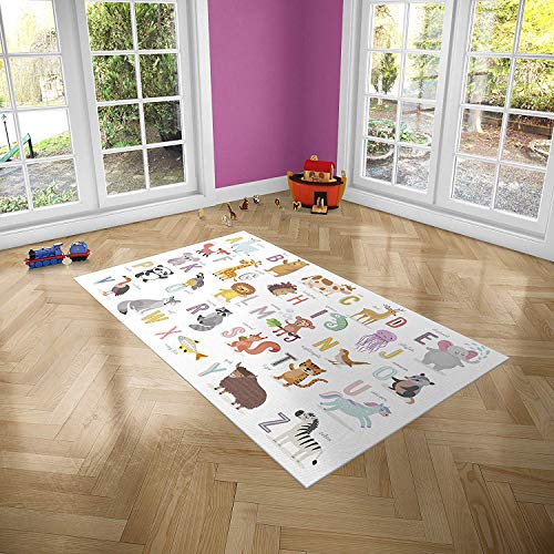 Oedim Alfombra Infantil Abecedario para Habitaciones PVC | 95 x 200 cm | Moqueta PVC | Suelo vinílico | Decoración del Hogar | Suelo Sintasol | Suelo de Protección Infantil |