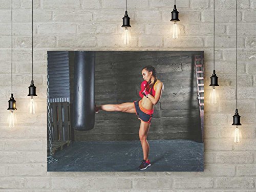 Oedim Cuadro PVC Gimnasio Cardio Punch Golpe Patada Saco Boxeo | 70x50cm | Fácil colocación | Decoracion Habitación | Motivos paisajisticos | Naturaleza | Urbes | Multicolor | Diseño Elegante