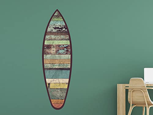 Oedim Tabla de Surf Madera Vieja | 150x45cm | Fabricado en Vinilo Adhesivo Resistente y Económico | Pegatina Adhesiva Decorativa de Diseño Elegante