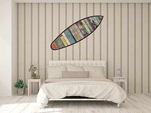 Oedim Tabla de Surf Madera Vieja | 150x45cm | Fabricado en Vinilo Adhesivo Resistente y Económico | Pegatina Adhesiva Decorativa de Diseño Elegante