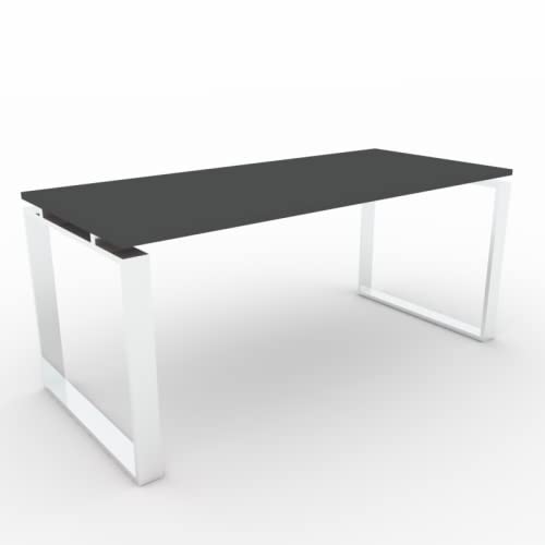 OFICIT Mesa de Oficina Ideal para teletrabajo, despachos, Sala de Estudios y Ordenadores. con Gran amplitud para Dar más Comodidad, con Estructura Color Cromado Marco Cerrado. (140X60, Gris Grafito)