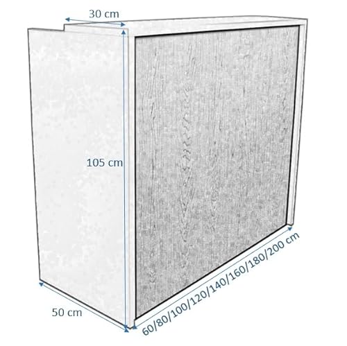 OFILIKE. Mostrador de Recepción Compact Milos. Mesa Mostrador de Oficina, Tienda, Clínica (120cm Ancho, Estructura Blanca)