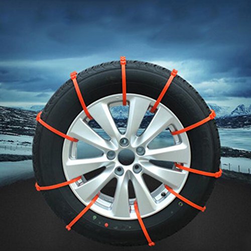 OFKPO 10pcs Universal Cadena de Nieve Antideslizante para Coche, Camión o SUV, Cncho 175 – 285mm