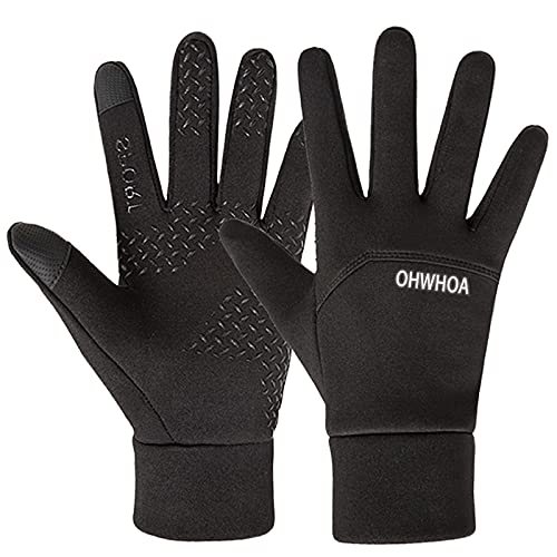 OHWHOA Guantes Invierno Ciclismo Termicos por Hombre y Mujer, Guantes Táctiles Moto Impermeables a Prueba de Viento para Aire Libre, Correr, Camping, Senderismo, Escalada, Combate, Esquiar