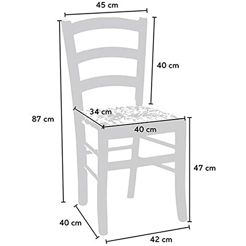 okaffarefatto zimbardi costanza Silla de madera venecia con asiento de paja nogal claro