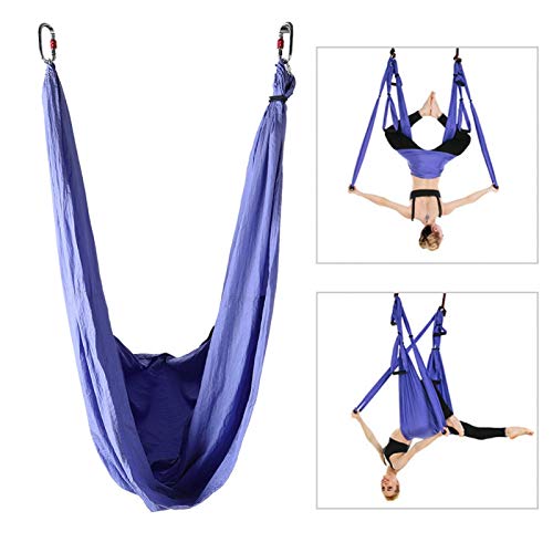 Okuyonic Trapecio de Yoga, hamaca de Yoga de la Forma Física resistente al desgaste Telas de Nylon eslinga columpio de Yoga para la Suspensión de Gimnasio Casa(Violeta elegante)