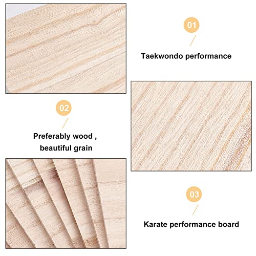 OLYCRAFT 12 hojas de tablas de romper de karate de madera de taekwondo, tablas de perforación de 3,5 mm, accesorio de entrenamiento para práctica de karate, 296 x 200 x 3,5 mm