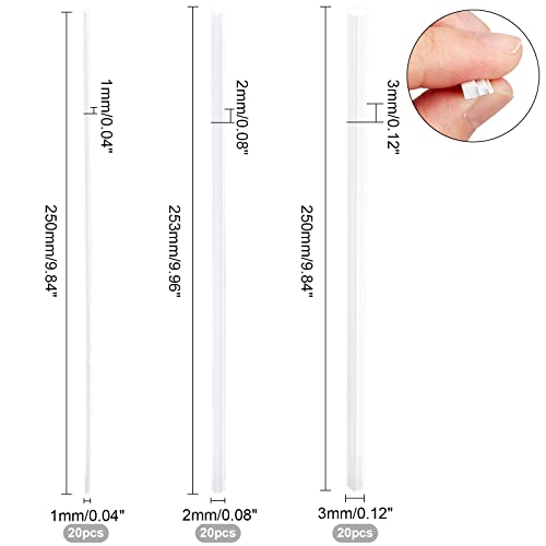 OLYCRAFT 60 barras de plástico ABS cuadradas sólidas de 1/2/3 mm color blanco tubo cuadrado de plástico ABS tubo cuadrado sólido barra de estireno para bricolaje mesa de arena