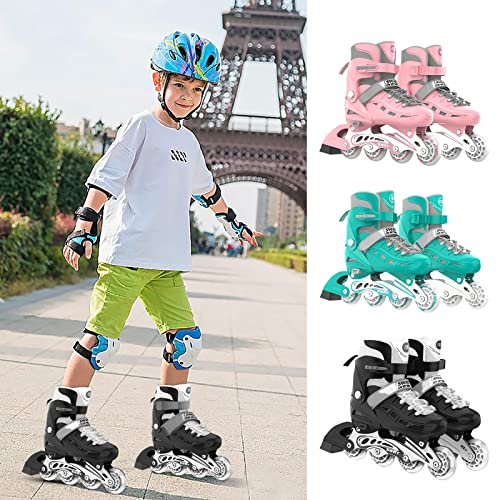 OLYSPM Patines en Linea Ajustables para niños y Adultos,Rodamiento de ABEC-7,Flash Ruedas,Patines en Linea Mujer,Patines en Linea Hombre