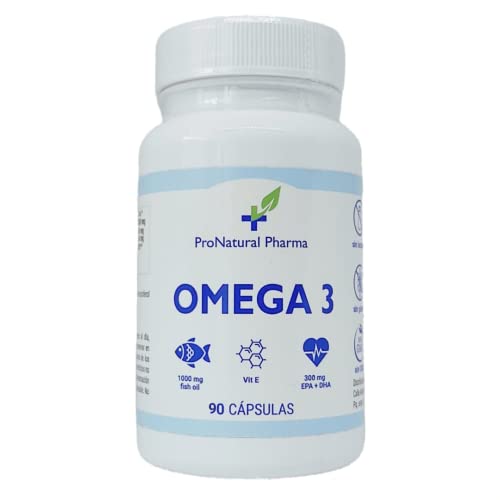 OMEGA 3 | 90 cápsulas | Aceite de pescado puro + Vitamina E | 1000mg - Ácido grasos 300mg EPA+DHA ProNatural Pharma