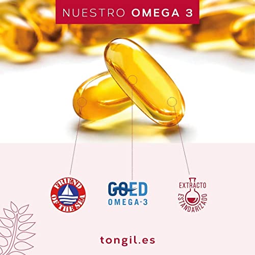 Omega 3 Cápsulas Estado Puro - Aceite de Pescado Omega 3 en Forma de Triglicéridos - 1200mg EPA y 800mg DHA - Altamente Estable y Máximo Estándar de Pureza y Sostenibilidad - 90 Perlas de Tongil