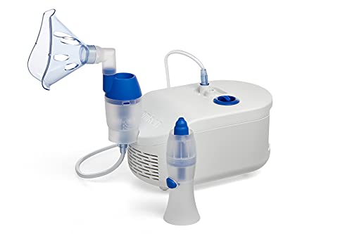 OMRON X102 Total Nebulizador para niños y adultos con lavado nasal 2 en 1 - dispositivo de uso doméstico para tratar enfermedades respiratorias, el asma, para síntomas de tos y resfriados