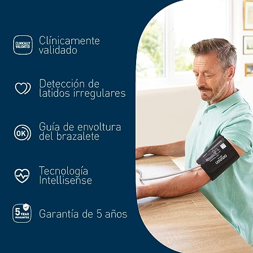 OMRON X3 Comfort Tensiómetro de Brazo digital, Máquina de presión sanguínea para el control de la hipertensión, validado clinicamente también para uso en diabéticos o durante el embarazo