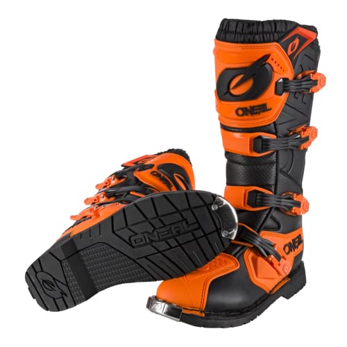 O'Neal | Botas de Motocross | Motocicleta de Enduro | Comodidad gracias a la plantilla Air-Mesh, cuatro hebillas, material sintético | Botas Rider Pro | Adulto | Naranja | Talla 48