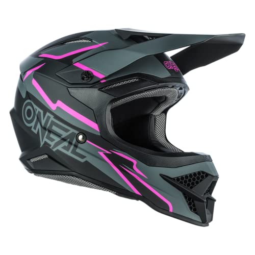 O'NEAL | Casco de Motocross | MX Enduro | Estándar de Seguridad ECE 22.05, Ventilación para una óptima ventilación y refrigeración | Voltaje del Casco 3SRS | Adultos | Negro Rosa | Talla XL