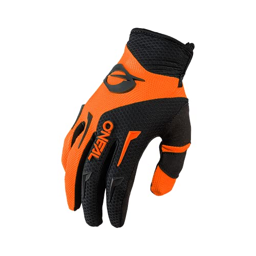 O'Neal | Guantes de Motocross MX MTB DH FR Downhill Freeride | Materiales duraderos y Flexibles, Palma ventilada | Element Glove | Niños | Negro Naranja Neón | Talla S