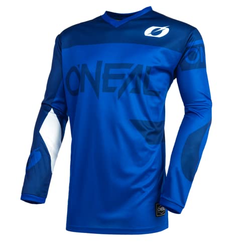 O'Neal | Jersey de Motocicleta | Enduro Motocross | Protección Acolchada para los Codos, Ajuste para una máxima Libertad de Movimiento | Jersey Element Racewear | Adultos | Azul | Talla L