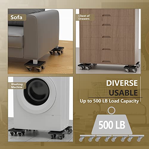 ONEON Kit Elevadores de Muebles & Transportador Muebles - Ruedas Suaves de 1.25" Hechas de TPE para Transportar Muebles, Capacidad de Carga Máxima de 227KG, Transportar para Mover Muebles Pesados