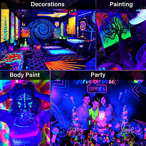 Onforu 2 Pack 30W Luz UV, Foco UV Ultravioleta, Luz Negra Impermeable IP66, Fluorescente Lámpara de Escenario Blacklights para Halloween Bar Club DJ Discoteca Fiesta Pinta Corporal Gimnasio