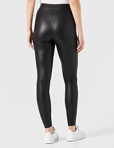 ONLY Coated Leggings Polainas, Black, S para Mujer