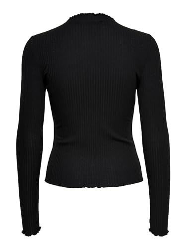 ONLY Onlemma L/s High Neck Top Jrs Camisa Manga Larga, Negro (Black Black), Large para Mujer