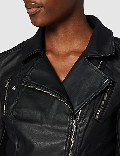 ONLY ONLGEMMA Faux Leather Biker OTW Noos Chaqueta, Negro (Black Black), 40 para Mujer