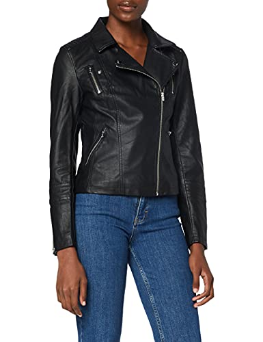 ONLY ONLGEMMA Faux Leather Biker OTW Noos Chaqueta, Negro (Black Black), 40 para Mujer