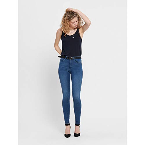 ONLY Onlroyal High Waist Skinny Fit Jeans, Medium Blue Denim, S / 32 para Mujer