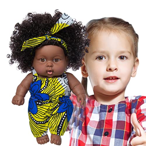 Onlynery Muñecas Negras, muñeca Realista para niña, muñecas africanas con Ropa 8 Pulgadas Baby Muñecas para niñas