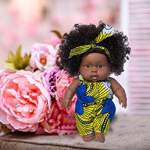 Onlynery Muñecas Negras, muñeca Realista para niña, muñecas africanas con Ropa 8 Pulgadas Baby Muñecas para niñas