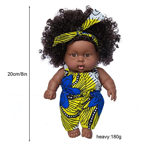 Onlynery Muñecas Negras, muñeca Realista para niña, muñecas africanas con Ropa 8 Pulgadas Baby Muñecas para niñas