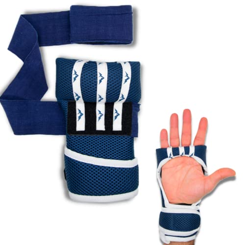 ONOMASTE – Guantes Interiores Boxeo Profesionales Ultra Acolchados con Sistema de enhebrado rápido – Banda de Boxeo – Vendas Boxeo – Vendaje Boxeo – Banda de Boxeo – Color Azul Marino