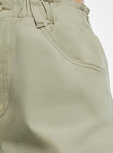 oodji Ultra Mujer Pantalones Cortos Holgados de Cintura Alta, Verde, M