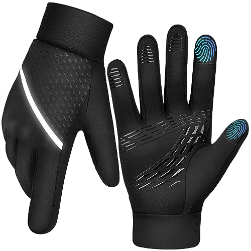 OOPOR Guantes térmicos de invierno para correr,resistentes al viento,para pantalla táctil,antideslizantes,guantes deportivos UltraLight con forro polar grueso para senderismo,conducción,escalada,