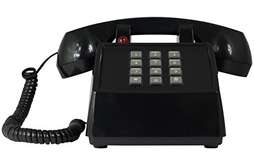 OPIS PushMeFon Cable: Teléfono Fijo Vintage de Teclado/Telefono Casa/Teléfono Antiguo/Telefono Fijo Vintage/Aparatos Telefonicos para Casa de los años 1970 con Campana metálica (Negro)