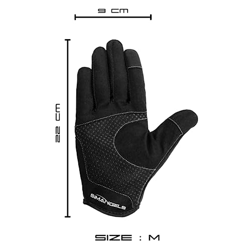 OPLITE Simracing Gloves Gants de Protection Karting Simulation Course Gaming Noir Taille M 22 x 9 cm