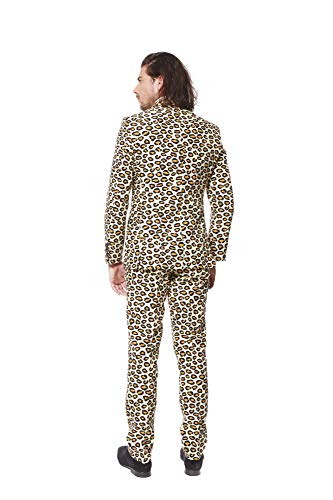 OppoSuits Trajes de baile locos para hombre Jag – Viene con chaqueta, pantalones y corbata en diseños divertidos, 50, El Jag