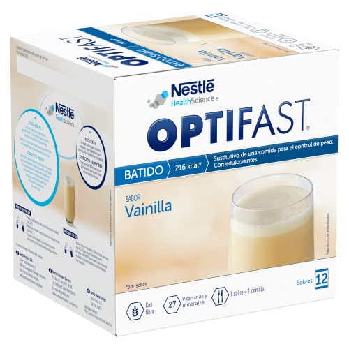 Optifast® Batido - Vainilla - 12 sobres de 55 g - Sustitutivos de comida - Ayuda para perder peso o a mantenerlo después de haberlo perdido