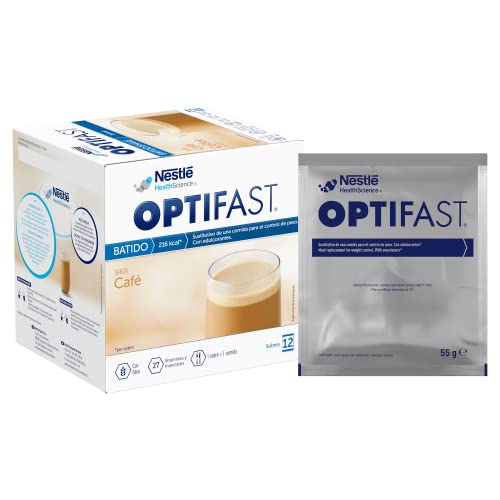 Optifast Batidos para Adelgazar – Sabor Café – 12 Sobres de 55 g - Batidos Sustitutivos de Comida – Ayuda a Mantener el Peso o a Adelgazar Rápido y Efectivo Mujer y Hombre