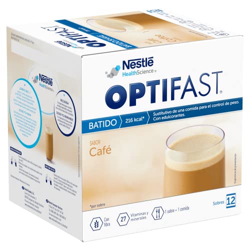 Optifast Batidos para Adelgazar – Sabor Café – 12 Sobres de 55 g - Batidos Sustitutivos de Comida – Ayuda a Mantener el Peso o a Adelgazar Rápido y Efectivo Mujer y Hombre