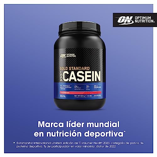 Optimum Nutrition Gold Standard 100% Casein Slow Digesting Protein Powder con Zinc, Magnesio y Aminoácidos, Crecimiento y Reparación Muscular de Noche, Sabor Delicia de Fresa, 28 porc., 924 kg