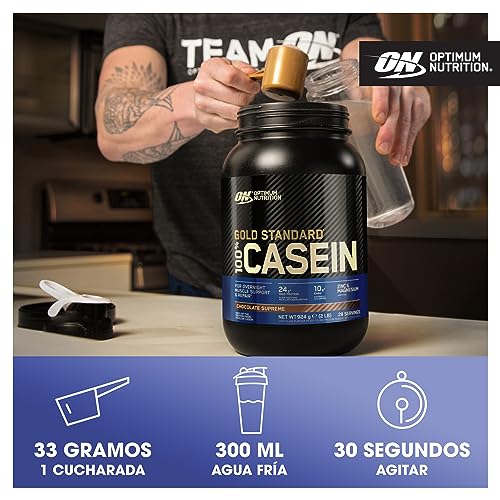 Optimum Nutrition Gold Standard 100% Casein Slow Digesting Protein Powder con Zinc, Magnesio y Aminoácidos, Crecimiento y Reparación Muscular de Noche, Sabor Delicia de Fresa, 28 porc., 924 kg