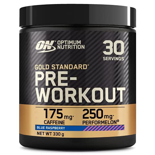 Optimum Nutrition Gold Standard Bebida Energética en Polvo con Monohidrato de Creatina, Beta Alanina, Cafeína y Complejo de Vitamina B, Sabor Frambuesa Azul, 30 porciones, 330 g