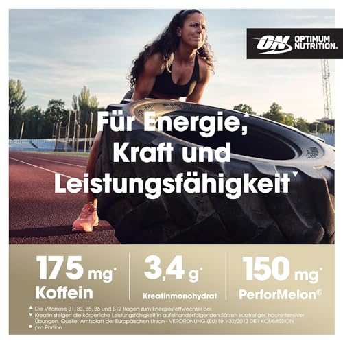 Optimum Nutrition Gold Standard Polvo Pre Entrenamiento, Bebida Energética con Monohidrato de Creatina, Beta Alanina, Cafeína y Complejo de Vitamina B, Sabor Kiwi, 30 porciones, 330 g