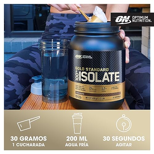 Optimum Nutrition ON Gold Standard 100% Isolate, Proteína Whey Pura, BCAA y Glutamina Naturales, Pre y Post Entrenamiento, Sabor Fresa, 31 Dosis, 930 g