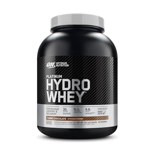 Optimum Nutrition Platinum Suero Hydro, Aislado de Proteína de Leche Hidrolizada en Polvo con Aminoácidos Esenciales, Glutamina y BCAA, Sabor Chocolate con Leche, 40 Porciones, 1,6 kg