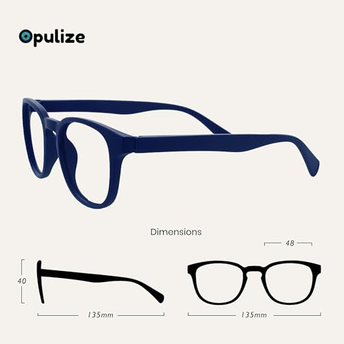 OPULIZE Pop Gafas de Lectura Pack de 4 Redondas Azul, Rosa Fucsia, Violeta y Verde Musgo Mate Satinado Bisagras con Muelle Resistentes a los Arañazos Hombre Mujer RRRR2-3456 +1.50